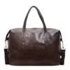 PU Travel Tote with Metal-Buckle Detail Coffee brown color SKU reference