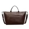 PU Travel Duffel with Adjustable Shoulder Strap Brown color SKU reference