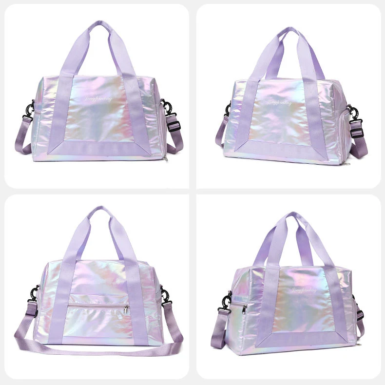 Pearlescent Gym & Travel Duffel with Shoe Compartment Purple color SKU reference