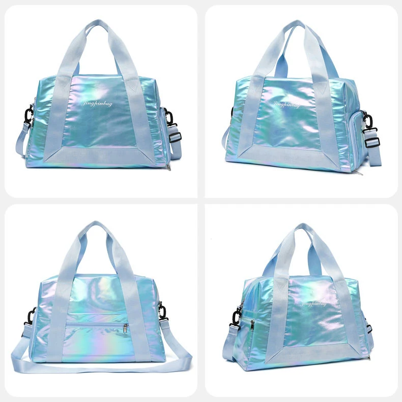 Pearlescent Gym & Travel Duffel with Shoe Compartment Light Blue color SKU reference