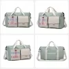 Contrast-Color Travel Duffel with Shoe Compartment Green color SKU reference