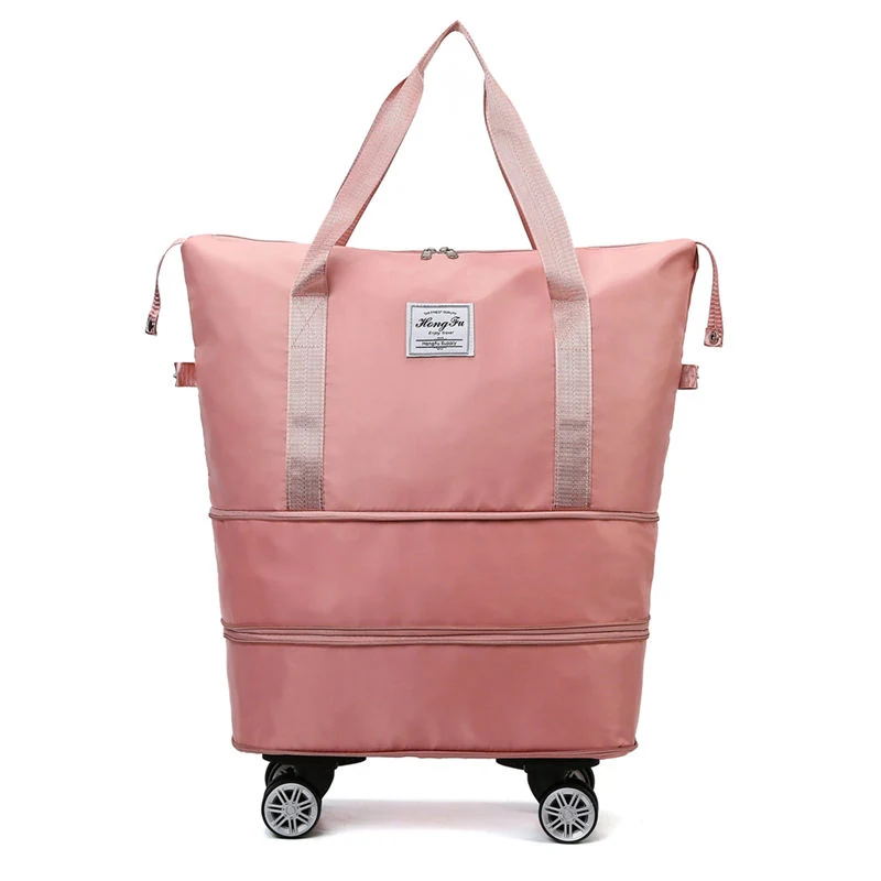 Expandable Oxford Travel Duffel with Modular Carry Options Pink color SKU reference