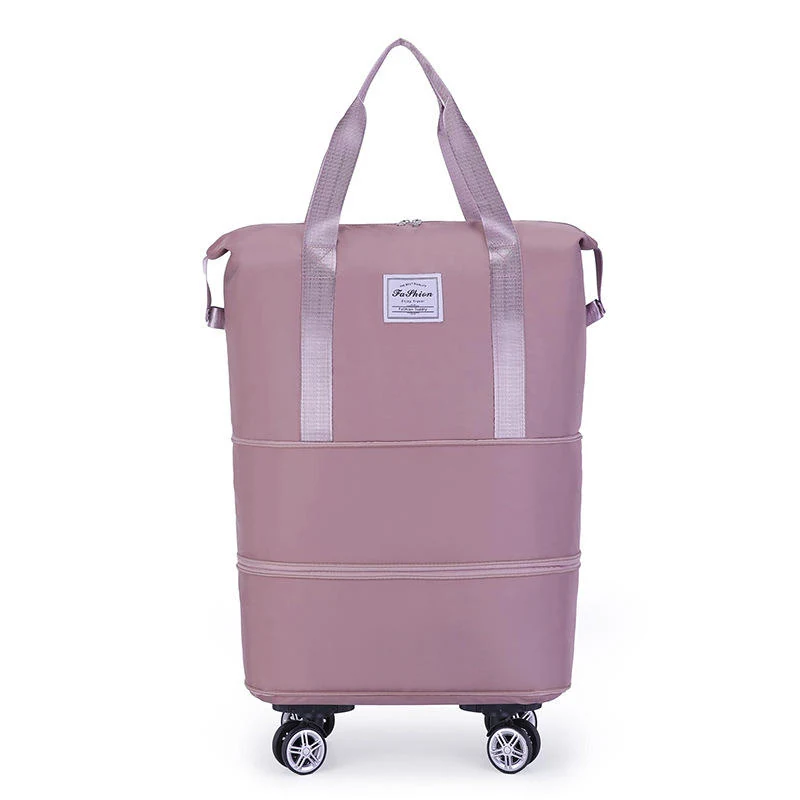 Expandable Oxford Travel Duffel with Modular Carry Options Light Pink color SKU reference