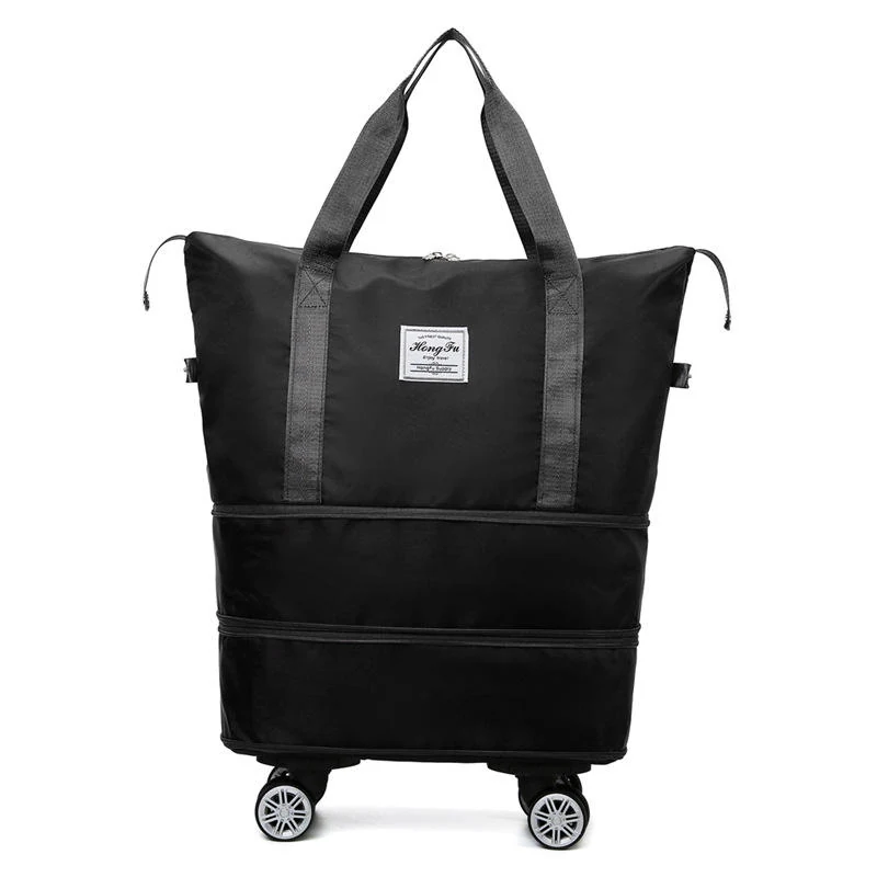 Expandable Oxford Travel Duffel with Modular Carry Options Black color SKU reference