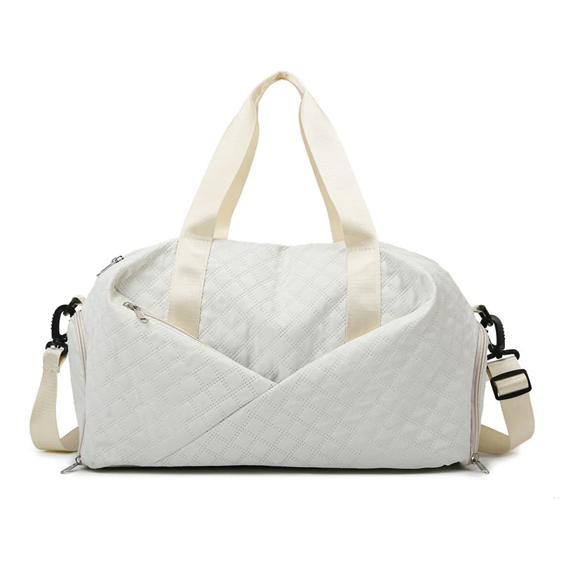 Oxford Gym Duffel with Wet/Dry and Shoe Compartments White color SKU reference