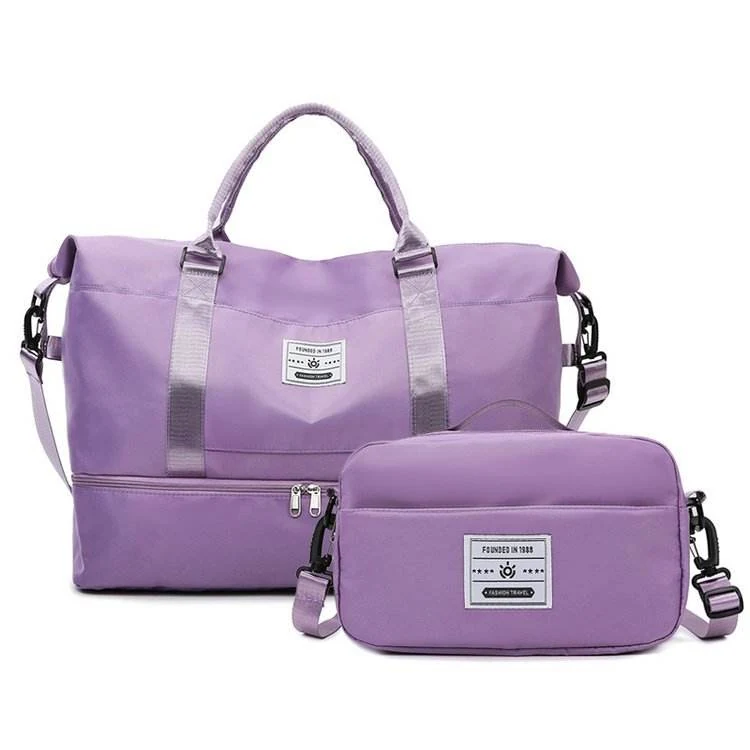 Oxford Two-Piece Travel Duffel Set with Wet/Dry Storage Light Purple color SKU reference