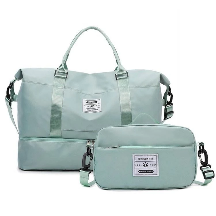 Oxford Two-Piece Travel Duffel Set with Wet/Dry Storage Light Green color SKU reference