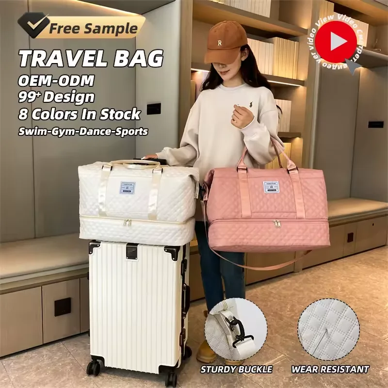 45L Diamond-Quilted Travel Duffel with Two Size References product reference image