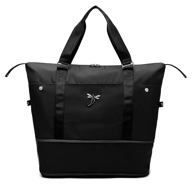 Expandable Dry/Wet Overnight & Gym Duffel Black color SKU reference