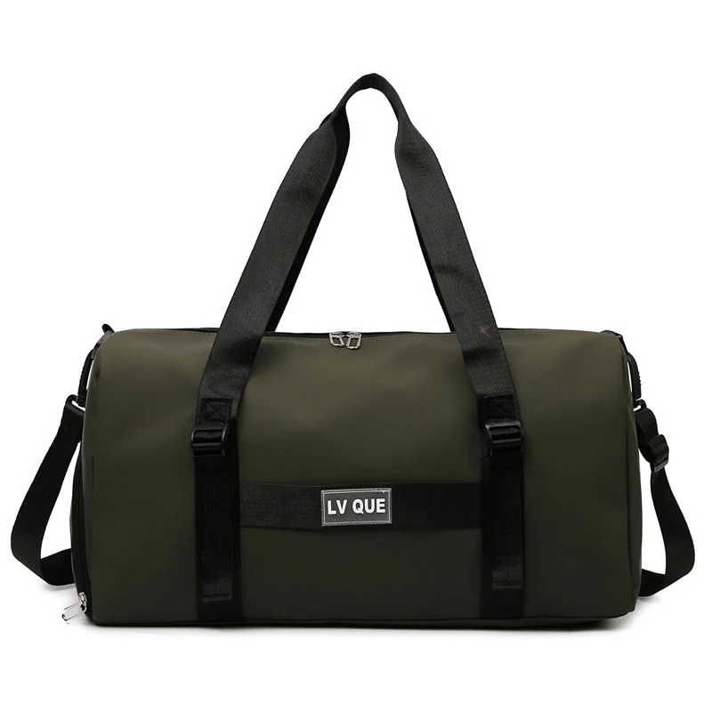 PU Gym Duffel with Dry/Wet and Shoe Compartments Olive Green color SKU reference