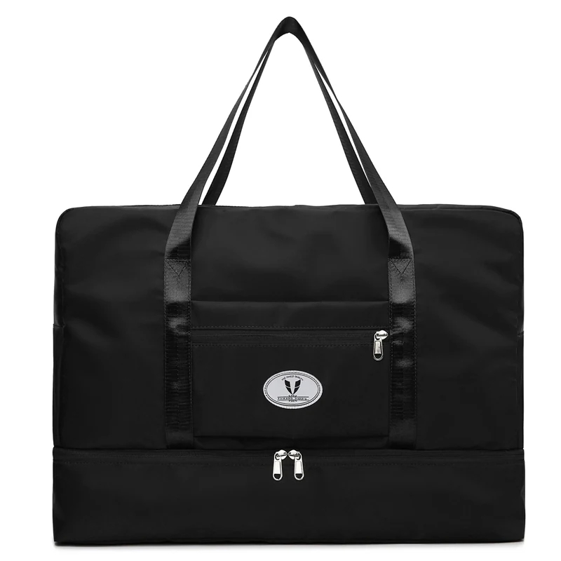 Large Oxford Weekender Duffel with Independent Shoe Pocket Black color SKU reference