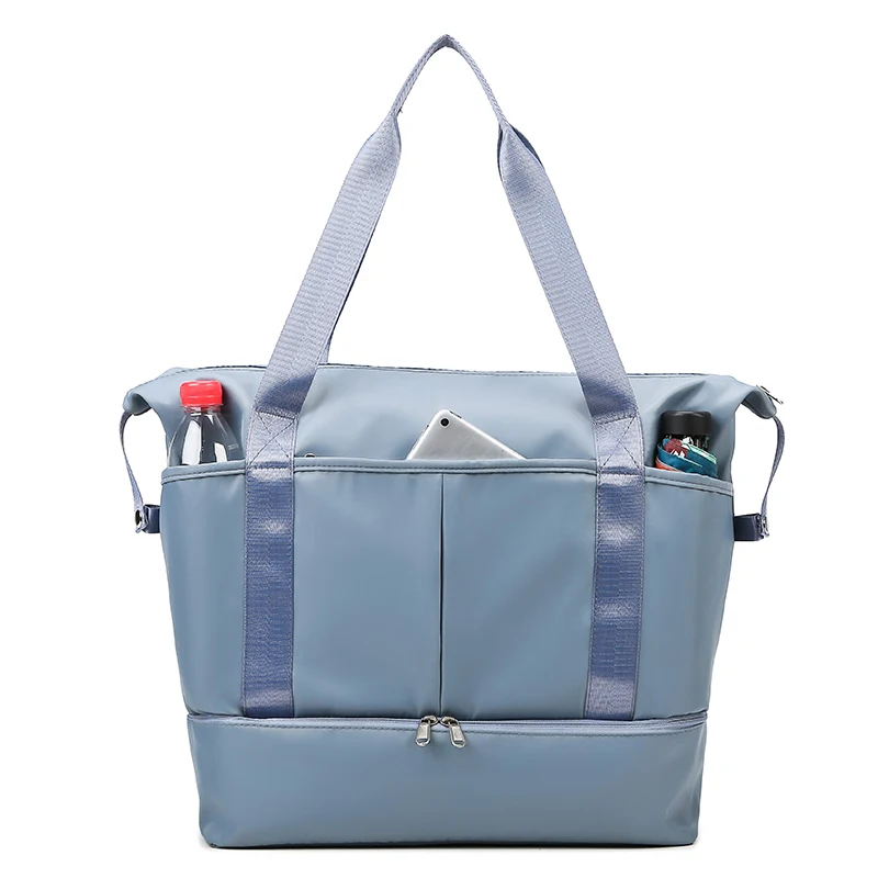 Oxford Weekender Gym Duffel with Separate Shoe Compartment Light blue color SKU reference