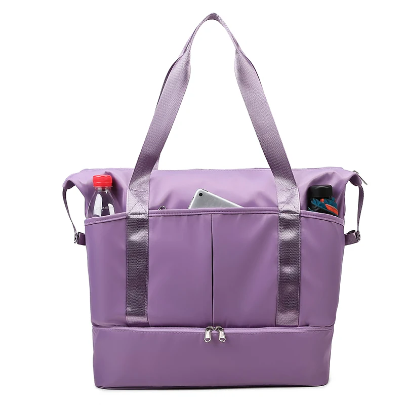 Oxford Weekender Gym Duffel with Separate Shoe Compartment Light purple color SKU reference