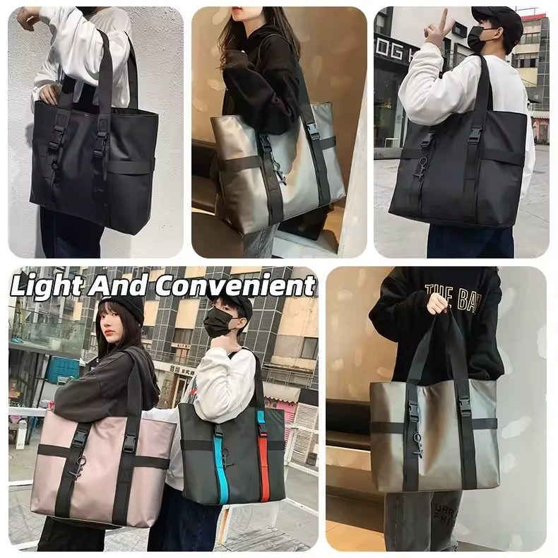 22L Color-Block Shoulder Tote with Contrast Straps product reference image