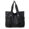 22L Color-Block Shoulder Tote with Contrast Straps Black color SKU reference