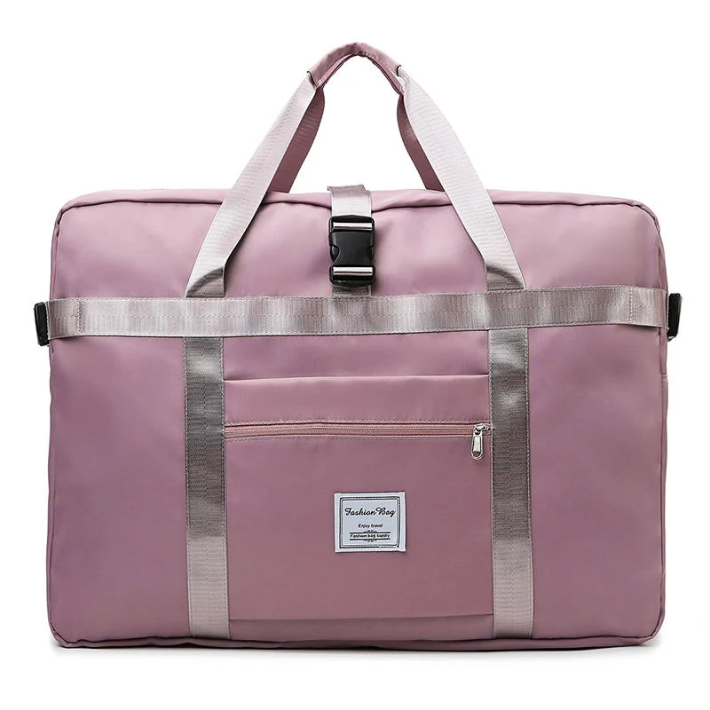 Oversized Travel Duffel with Front Zipper Pocket Pink color SKU reference