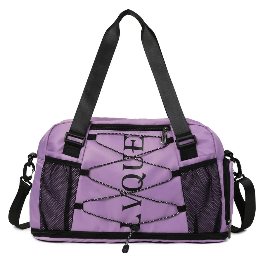 Expandable Weekender Duffel with Side Mesh Pockets Purple color SKU reference