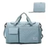 Quilted Foldable Weekender with Shoe Compartment Blue color SKU reference