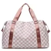 Houndstooth Foldable Weekender with Trolley Sleeve Pink color SKU reference
