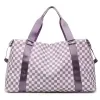 Houndstooth Foldable Weekender with Trolley Sleeve Purple color SKU reference