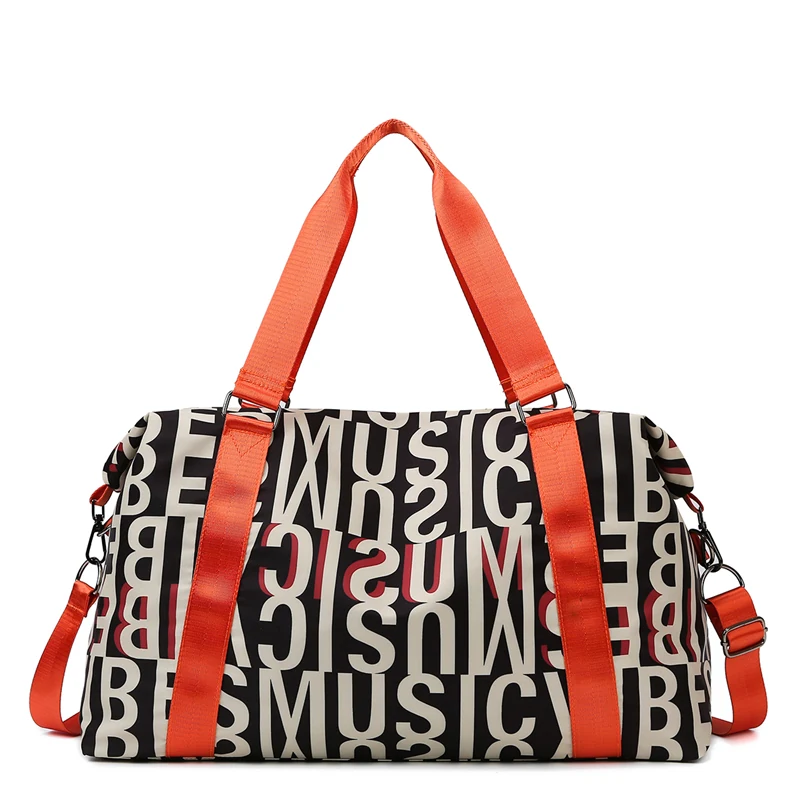 Letter-Print Weekender Duffel with Luggage Sleeve Mint green color SKU reference