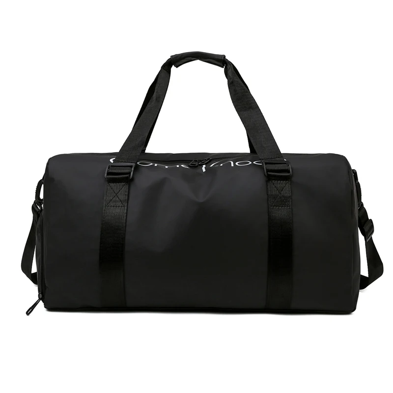 PU-Coated Nylon Weekender Duffel with Shoe Compartment Burgundy color SKU reference