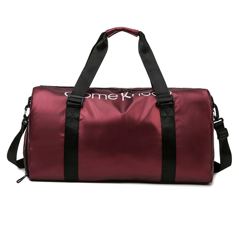 PU-Coated Nylon Weekender Duffel with Shoe Compartment Black color SKU reference