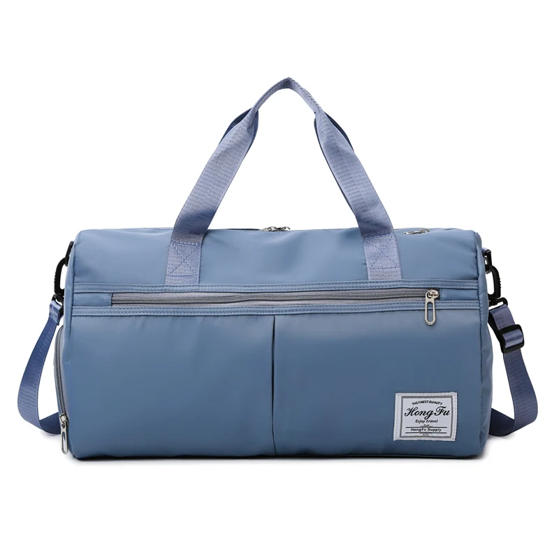 Multi-Pocket Nylon Weekender Duffel with Shoe Compartment Orange color SKU reference