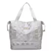 Foldable Holographic Checkerboard Weekender Gym Duffel White color SKU reference