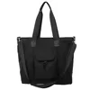 26L Nylon Crossbody Gym Tote with External Pocket Black color SKU reference