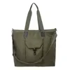 26L Nylon Crossbody Gym Tote with External Pocket Olive green color SKU reference