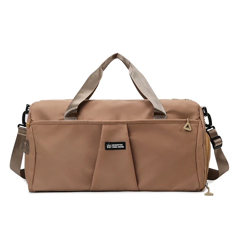Large Nylon Weekender Duffel with Shoe Compartment and Luggage Sleeve Purple color SKU reference
