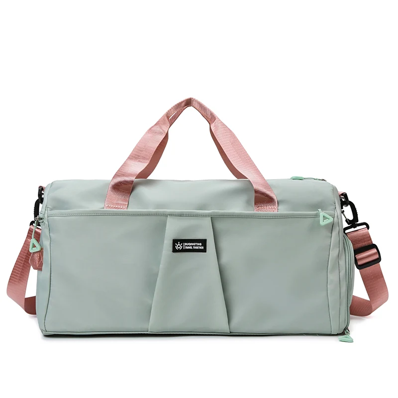 Large Nylon Weekender Duffel with Shoe Compartment and Luggage Sleeve Blue color SKU reference