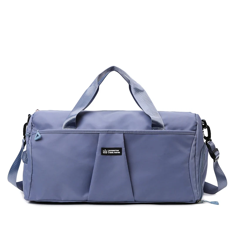 Large Nylon Weekender Duffel with Shoe Compartment and Luggage Sleeve Khaki color SKU reference