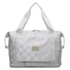 Laser Checkerboard Expandable Weekender Travel Tote White color SKU reference