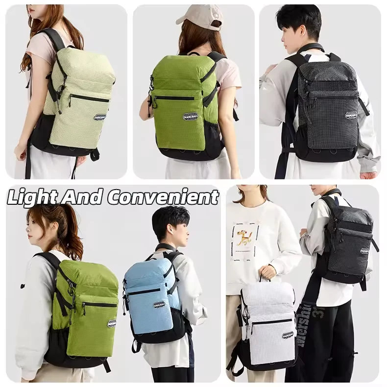 Nylon Travel Backpack with Two-Way Zip and Side Pocket product reference image