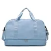 Travel Weekender Tote with Trolley Sleeve and Shoe Compartment Light blue color SKU reference