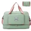 Foldable Nylon Travel Duffel with Shoe and Wet/Dry Compartments Green color SKU reference