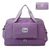Foldable Nylon Travel Duffel with Shoe and Wet/Dry Compartments Purple color SKU reference