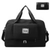 Foldable Nylon Travel Duffel with Shoe and Wet/Dry Compartments Black color SKU reference