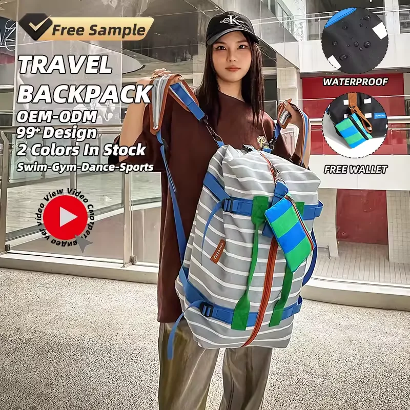 45L Reversible Nylon Shoulder and Crossbody Travel Bag product reference image