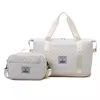 Quilted Expandable Weekender Duffel Set with Pouch White color SKU reference