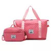 Quilted Expandable Weekender Duffel Set with Pouch Watermelon Red color SKU reference