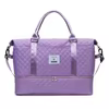 Quilted Travel Tote with Wet/Dry & Shoe Compartments Light Purple color SKU reference