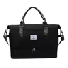 Quilted Travel Tote with Wet/Dry & Shoe Compartments Black color SKU reference