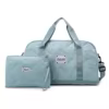 Expandable Quilted Weekender Set with Matching Pouch Lake blue color SKU reference