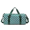 Checkered Gym Duffel with Wet/Dry & Shoe Compartments Green color SKU reference