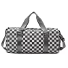 Checkered Gym Duffel with Wet/Dry & Shoe Compartments Gray color SKU reference