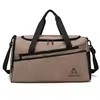 Nylon Gym Duffel with Side Mesh and Shoe Compartments Khaki color SKU reference