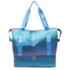 Holographic Gym Duffel with Bottom Shoe Compartment Blue color SKU reference